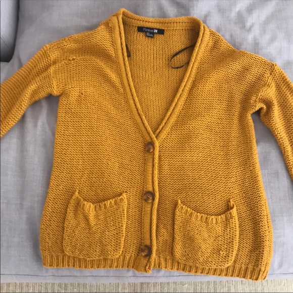 Sweaters - Forever 21 mustard cardigan. Small Sweaters - Forever 21 mustard cardigan. Small
